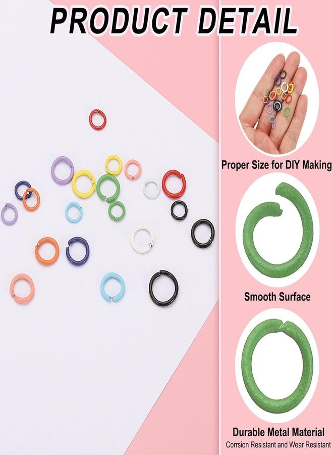 Evaluemart Pack of 100 Colored Open Jump Rings 10mm Colorful Round Jump Rings Split Rings Spacer Connectors for Jewelry Making Findings DIY Bracelet - Image 4